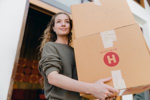 women moving house